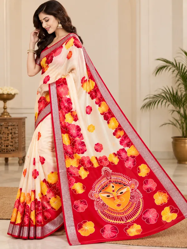 SINDHUJA_FASHION_HOUSE_LINEN_COTTON_DURGA_PRINT_SAREE