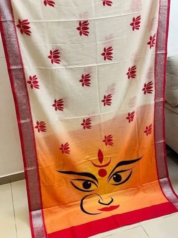 SINDHUJA_FASHION_HOUSE_LINEN_COTTON_DURGA_PRINT_SAREE