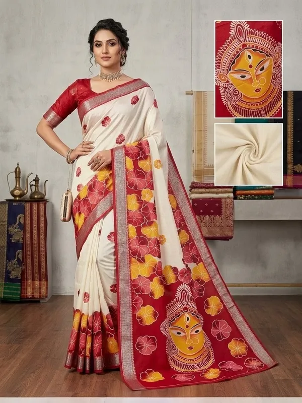 SINDHUJA_FASHION_HOUSE_LINEN_COTTON_DURGA_PRINT_SAREE