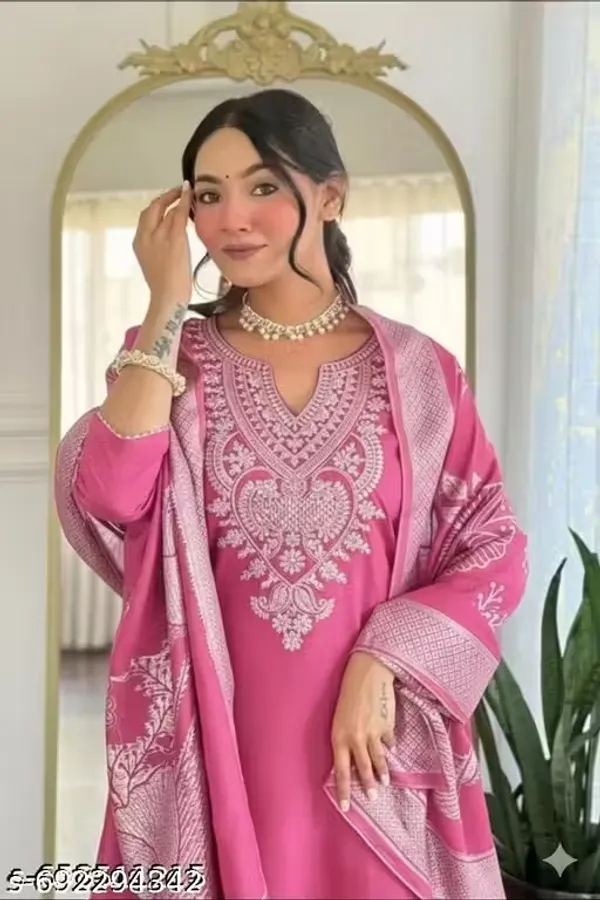 Pink_Rayon_Slub_Straight_Embroidered_Kurta_Set_For_Women