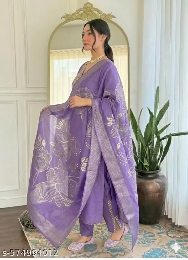 Purple_Rayon_Slub_Straight_Floral_Print_Kurta_Set_For_Women