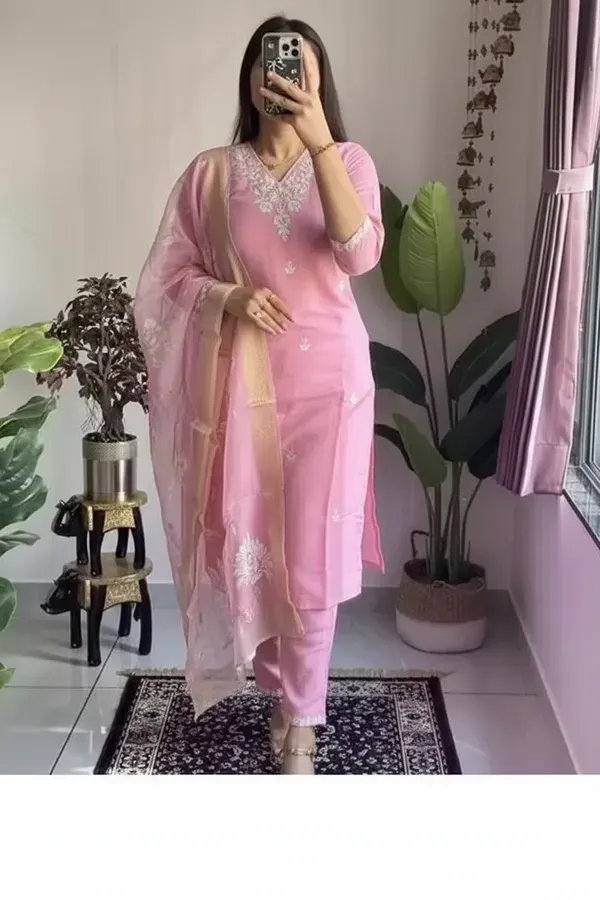 Baby_Pink_Rayon_Slub_Embroidered_Straight_Kurta_Set_For_Women