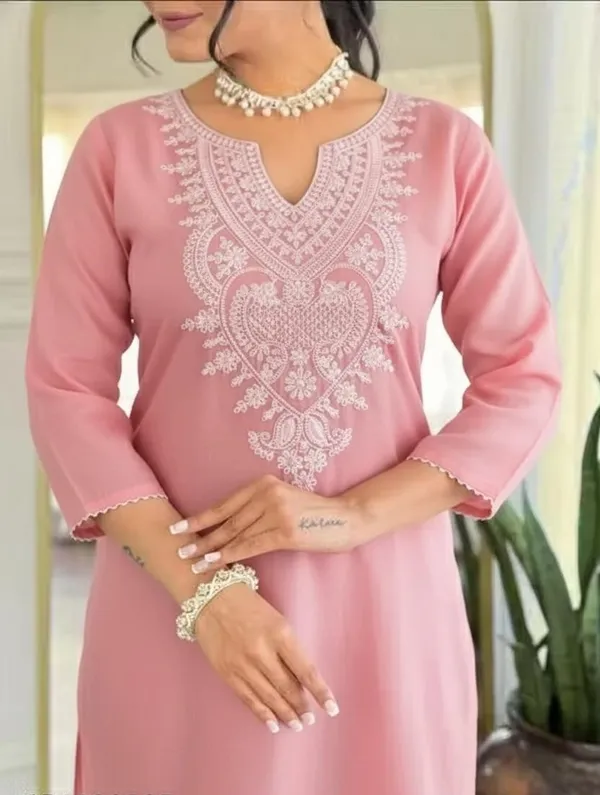 Pink_Rayon_Slub_Embroidered_Kurta_Set_For_Women