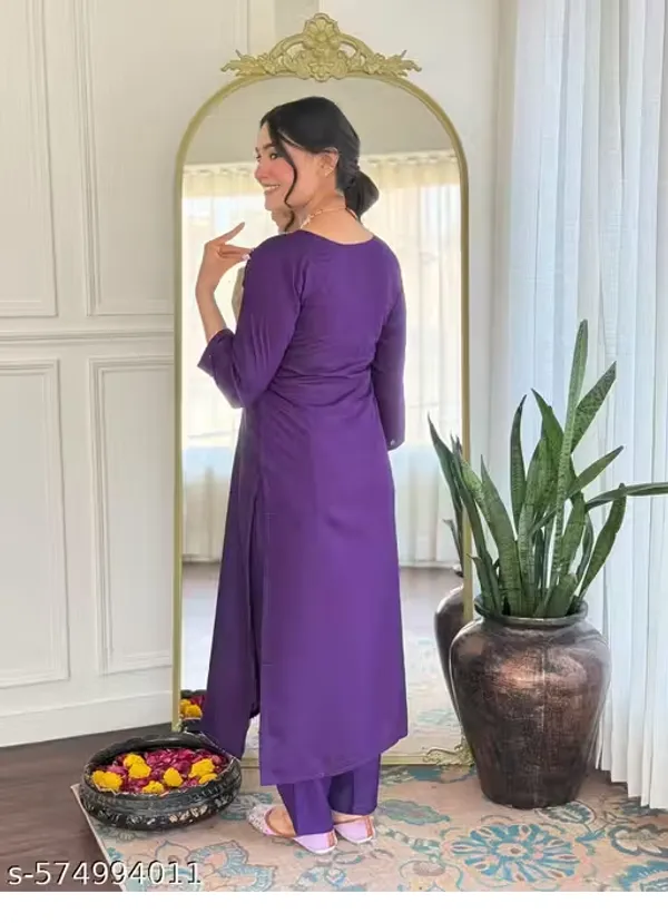 Purple_Rayon_Slub_Straight_Floral_Print_Kurta_Set_For_Women