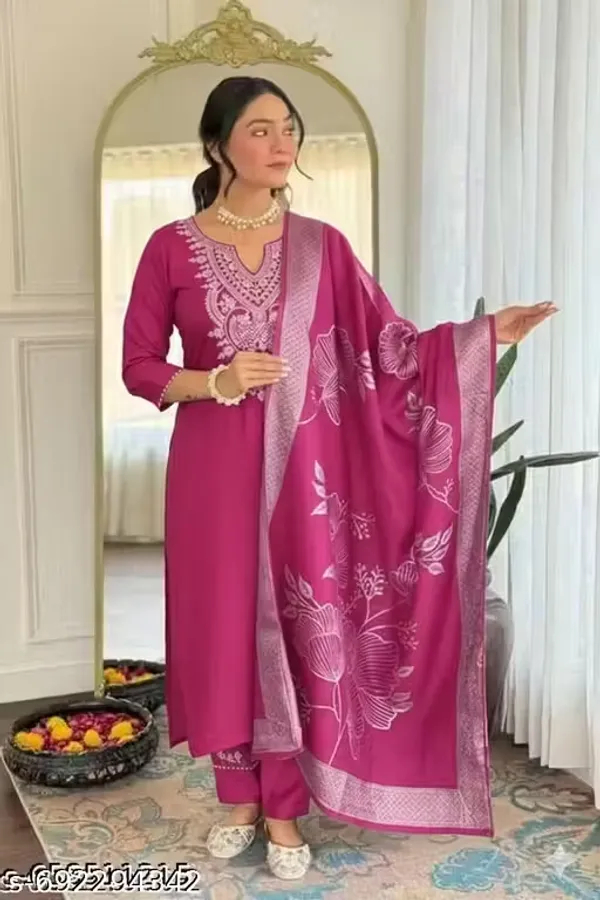 Pink_Rayon_Slub_Straight_Embroidered_Kurta_Set_For_Women