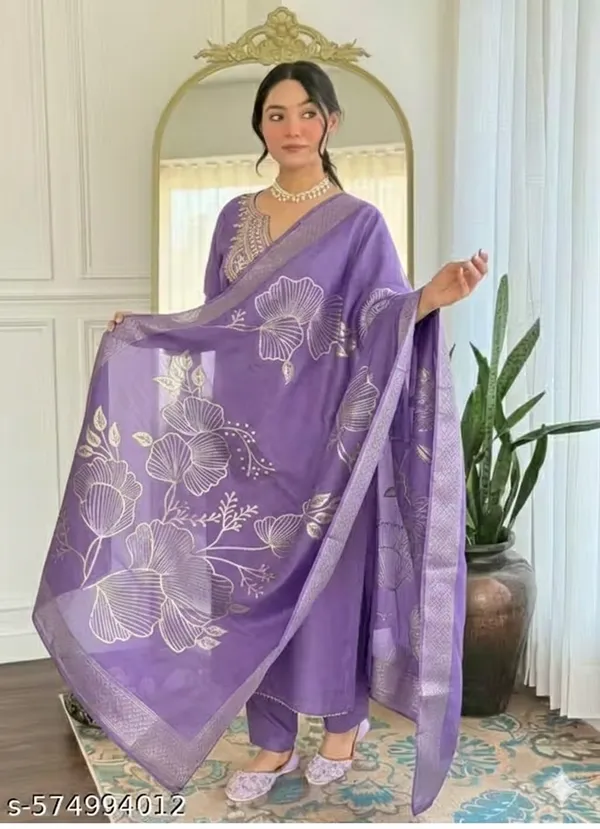 Purple_Rayon_Slub_Straight_Floral_Print_Kurta_Set_For_Women