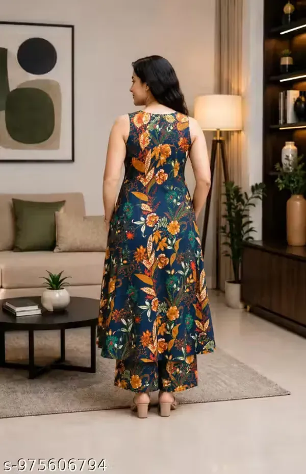 Multicolour_Rayon_Slub_Printed_Sleeveless_Kurti_Set_For_Women