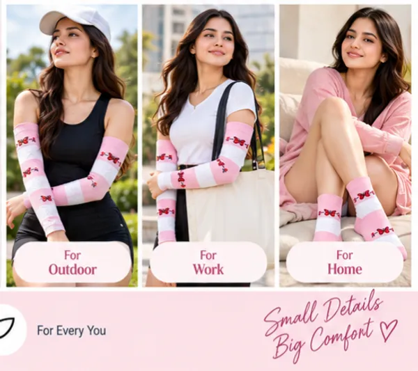Pink_Floral_Arm_Sleeves_And_Socks_Set_For_Women