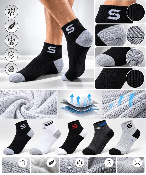 Multicolour_Ankle_Sports_Socks_Pack_of_5_For_Men