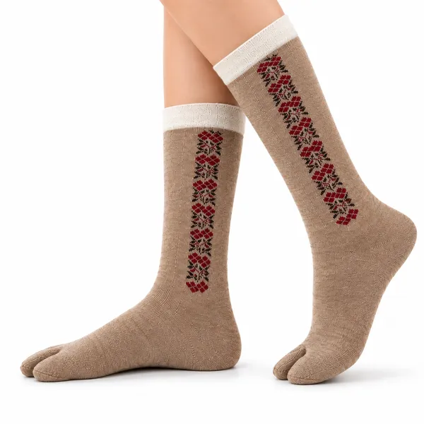 Beige_Woolen_Split_Toe_Socks_For_Women_Combo_3
