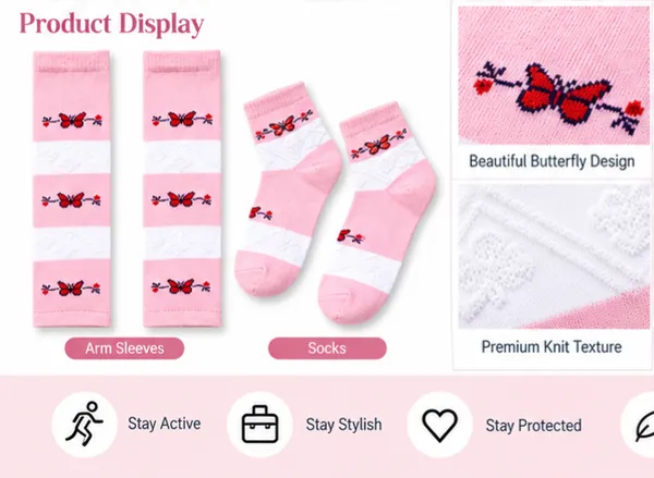 Pink_Floral_Arm_Sleeves_And_Socks_Set_For_Women