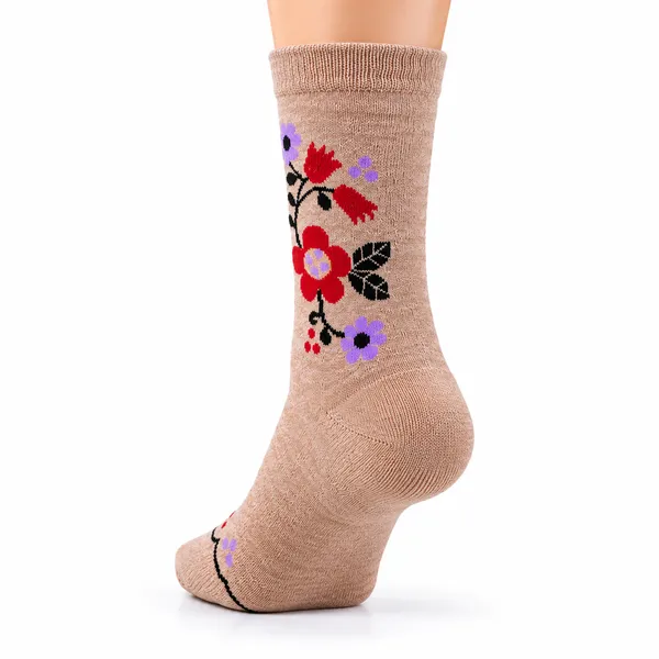 Beige_Woolen_Split_Toe_Winter_Socks_For_Women