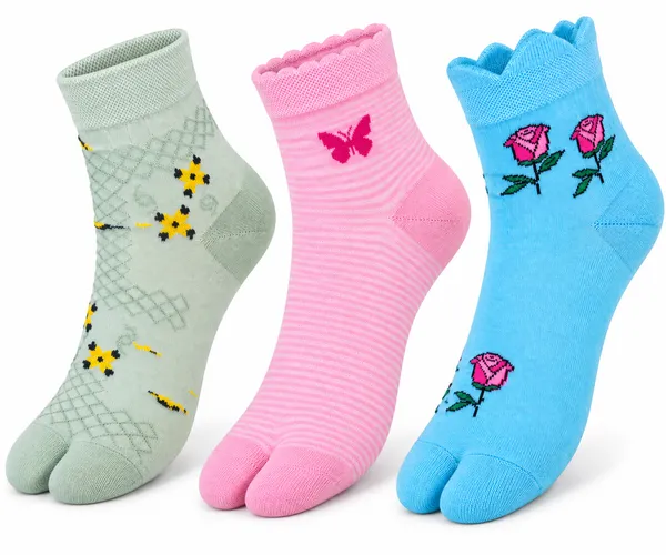 Designer_Multicolour_Women_Ankle_socks_For_Winter_Regular_Use_Pack_of_3