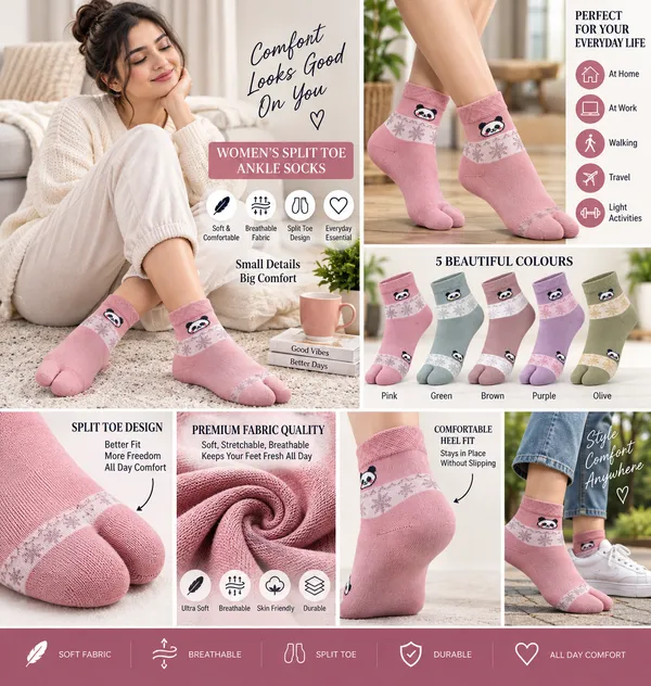 Multicolor_Knit_Split_Toe_Ankle_Socks_For_Women_Combo_5