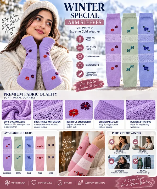 Multicolor_Knitted_Embroidered_Arm_Warmers_For_Women