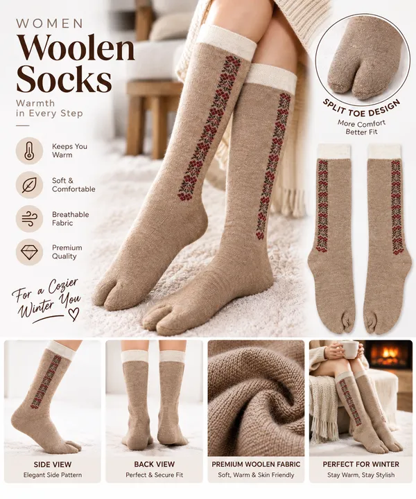 Beige_Woolen_Split_Toe_Socks_For_Women_Combo_3