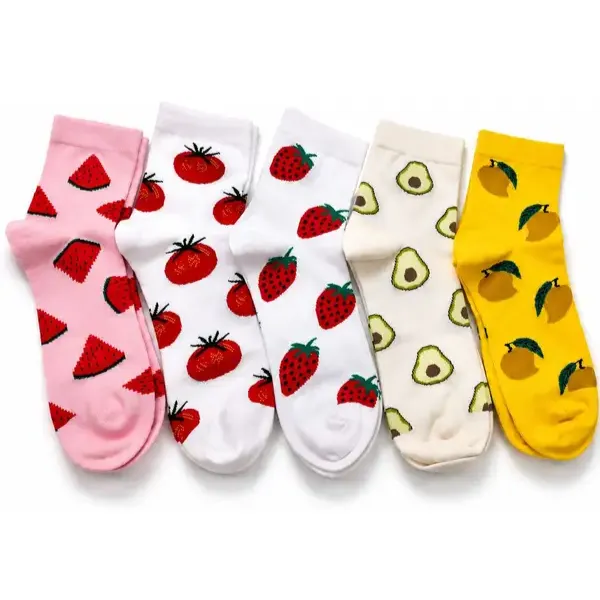 Orrivo_Girls_Graphic_Print,_Printed,_Floral_Print_Bamboo_Ankle_Length_Socks_(Pack_Of_5)