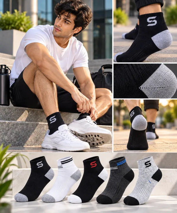 Multicolour_Ankle_Sports_Socks_Pack_of_5_For_Men