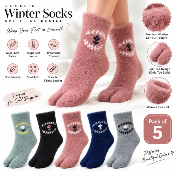 Women_Multicolour_Winter_Fur_Ankle_Socks_Super_soft_Combo_of_5