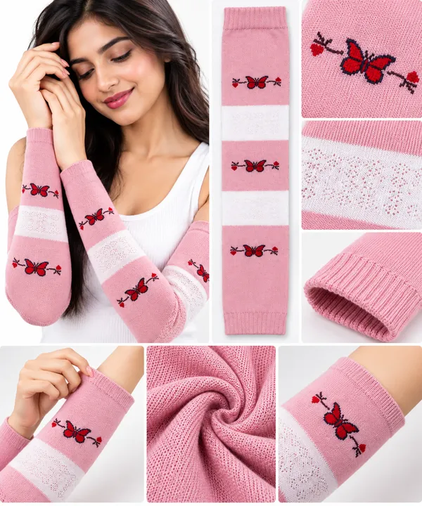 Multicolor_Knitted_Embroidered_Arm_Warmers_For_Women