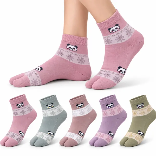 Multicolor_Knit_Split_Toe_Ankle_Socks_For_Women_Combo_5