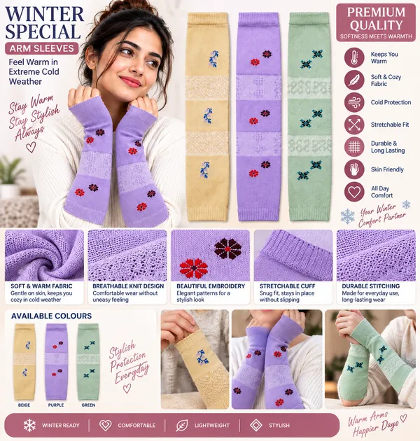 Multicolor_Knitted_Embroidered_Arm_Warmers_For_Women