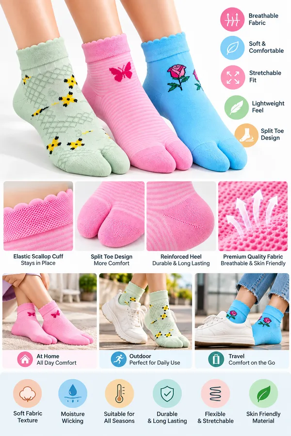 Multicolor_Ankle_Socks_For_Women