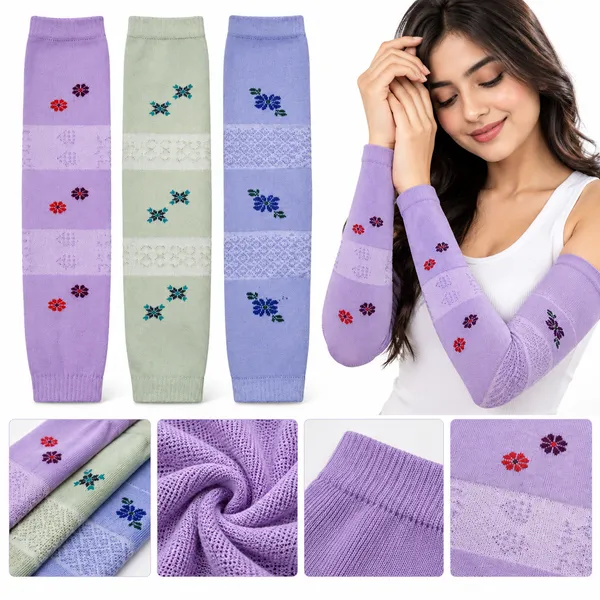 Multicolor_Knitted_Embroidered_Arm_Warmers_For_Women