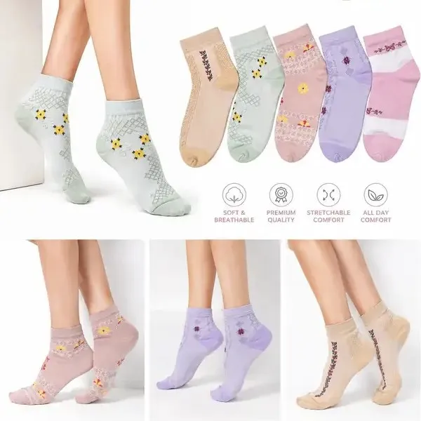 Orrivo_Women_Floral_Print,_Embriodered_Ankle_Length_(Pack_Of_5)