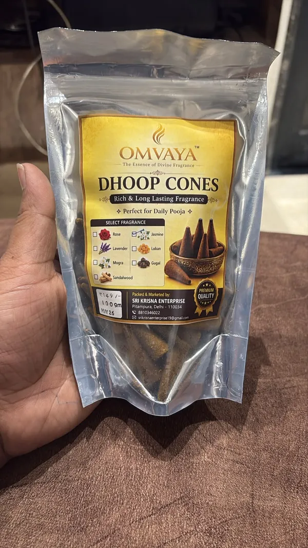 Omvaya_Jasmine_Fragrance_Dhoop_Cones_100g