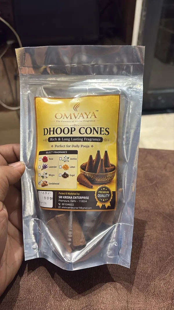 Omvaya_Sandalwood_Dhoop_Cones_100g