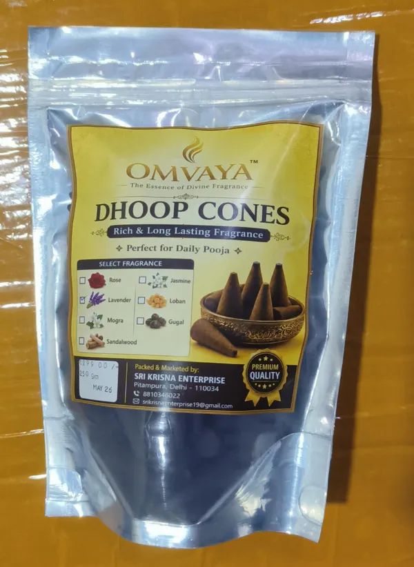 Omvaya_Lavender_Fragrance_Dhoop_Cones_250g
