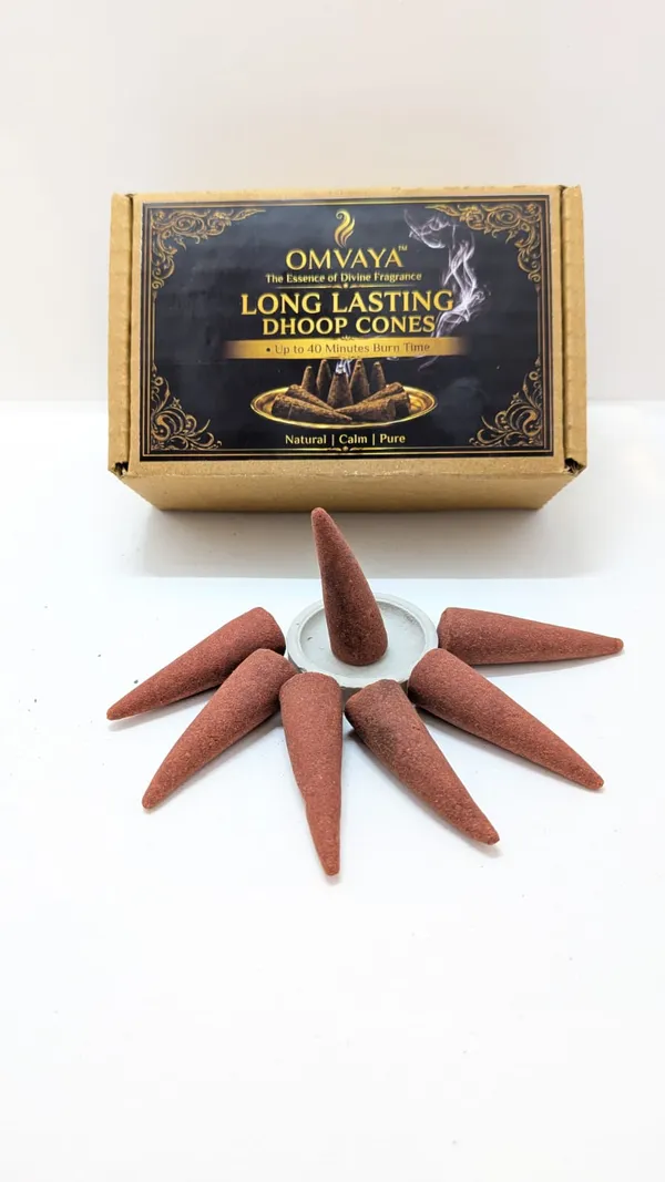 OMVAYA_Rose_Dhoop_Cones_(30_Cones)_|_Up_to_40_Min_Burn_Time_|_Long_Lasting_Incense_Cones_for_Pooja,_Meditation_&_Yoga