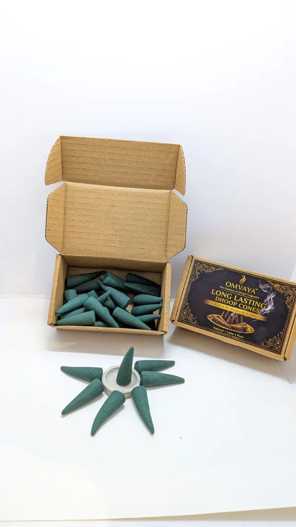 OMVAYA_Mogra_Dhoop_Cones_(30_Cones)_|_Up_to_40_Min_Burn_Time_|_Long_Lasting_Incense_Cones_for_Pooja,_Meditation_&_Yoga