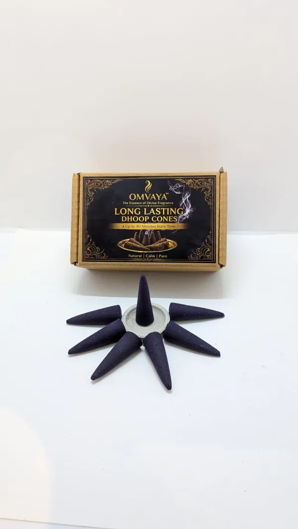 OMVAYA_Lavender_Dhoop_Cones_(30_Cones)_|_Up_to_40_Min_Burn_Time_|_Long_Lasting_Incense_Cones_for_Pooja,_Meditation_&_Yoga