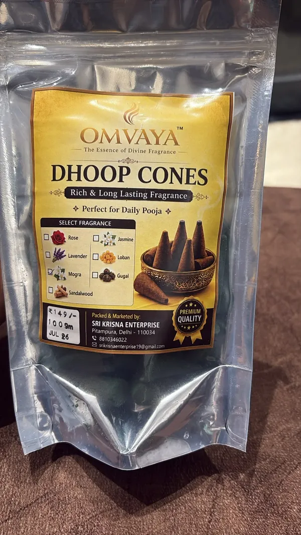Omvaya_Mogra_Fragrance_Dhoop_Cones_100g