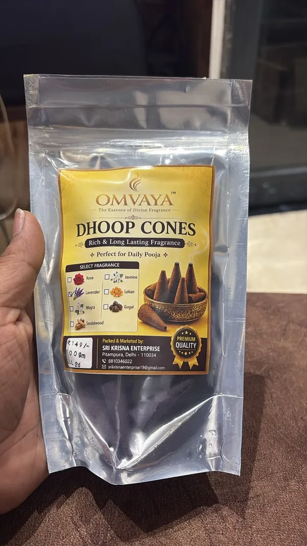 Omvaya_Lavender_Fragrance_Dhoop_Cones_100g