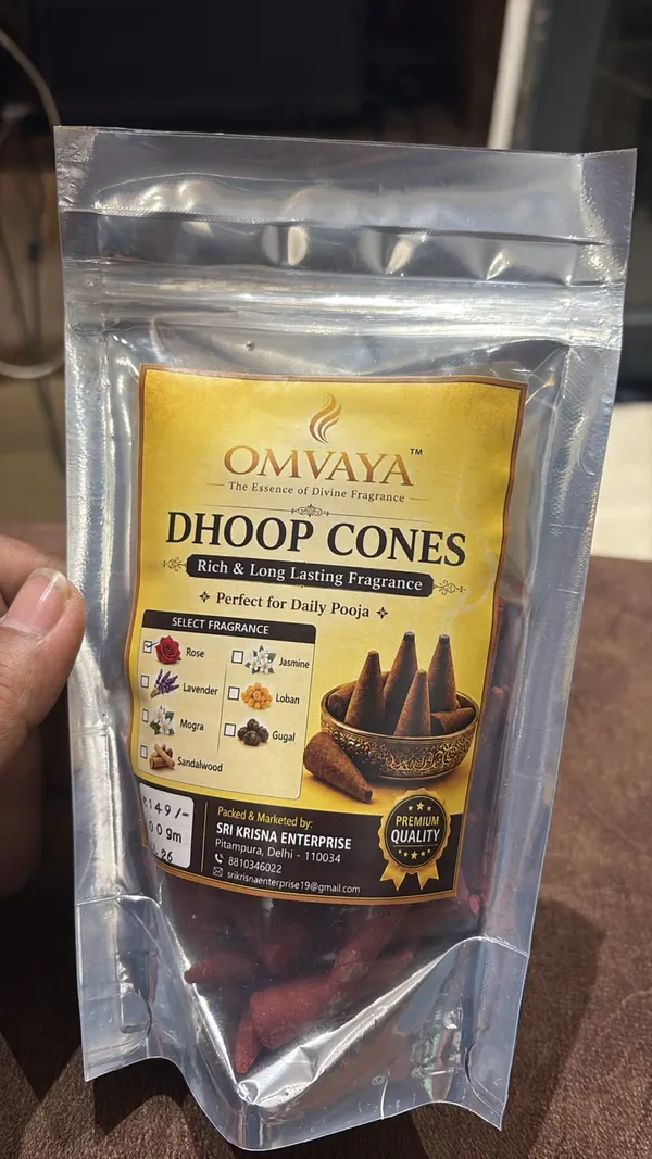 Omvaya_Rose_Fragrance_Dhoop_Cones_100g