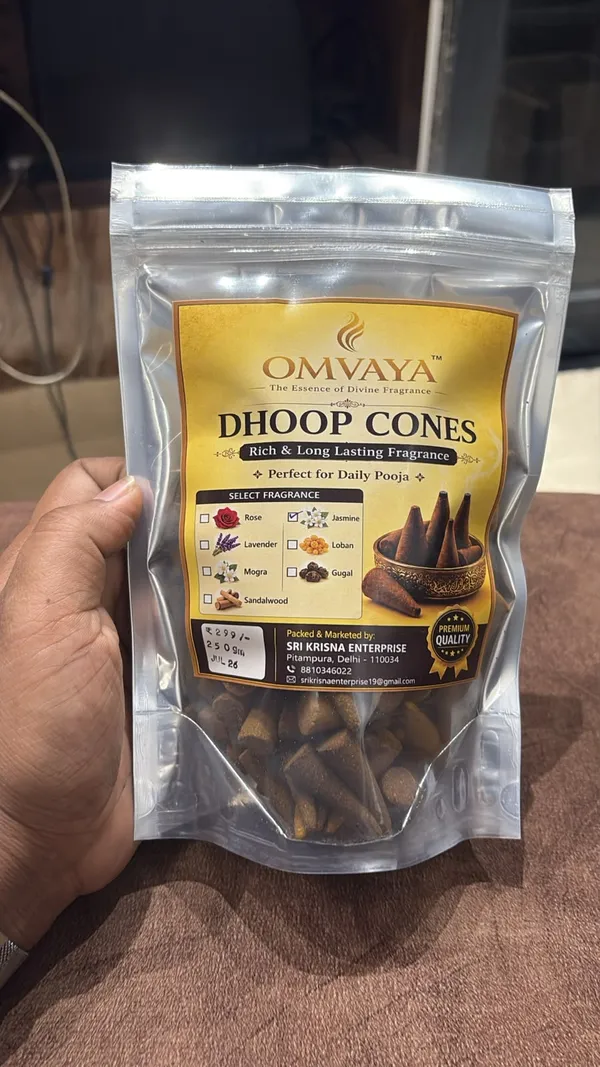 Omvaya_Jasmine_Fragrance_Dhoop_Cones250_g
