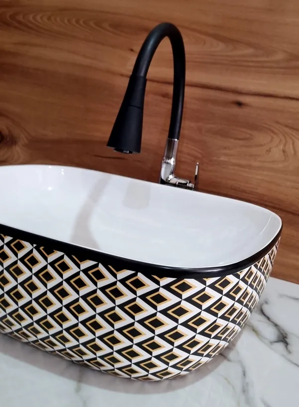 HISRE_Home_Basin_(Cross_Black_designs)_Table_Top_Wash_Basin_Counter_Top_(BLACK)