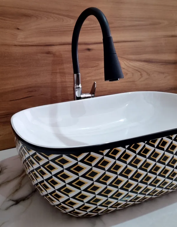 HISRE_Home_Basin_(Cross_Black_designs)_Table_Top_Wash_Basin_Counter_Top_(BLACK)