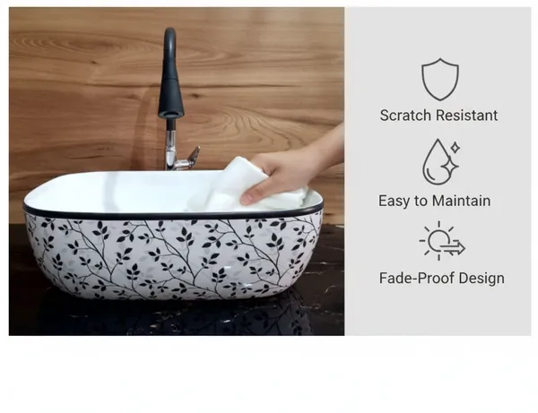 HISRE_Luxury_White_with_Black_Leaf_Design_|_Easy_to_Clean_Bathroom_Sink_|_60x40x15_cm_TABLE_TOP_COUNTER_BASIN_WHITE_Table_Top_Basin_(WHITE)