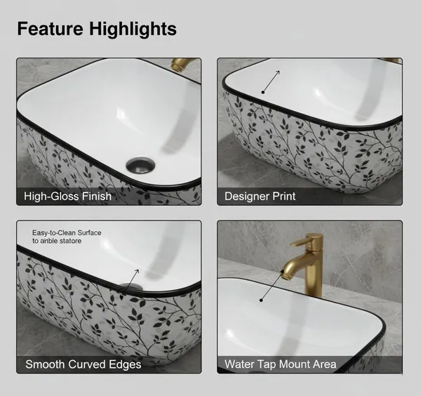 HISRE_Luxury_White_with_Black_Leaf_Design_|_Easy_to_Clean_Bathroom_Sink_|_60x40x15_cm_TABLE_TOP_COUNTER_BASIN_WHITE_Table_Top_Basin_(WHITE)