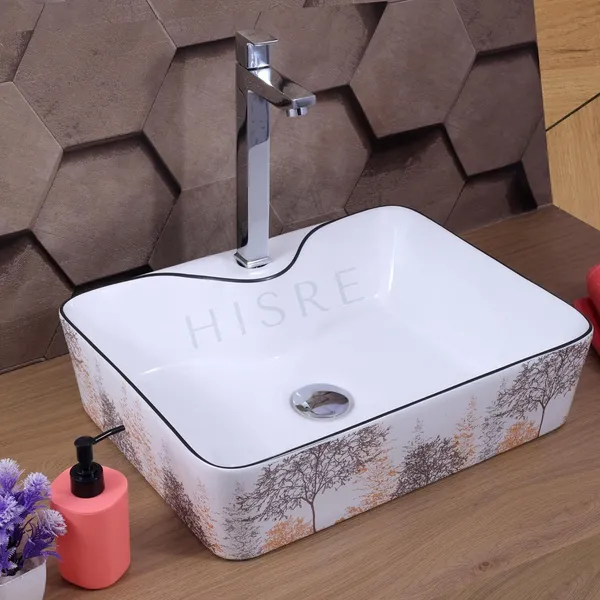 HISRE_?White_Tree_Print_Ceramic_Bathroom_Kitchen_Sink_Over_Counter_Top_Wash_Basin_4111_Table_Top_Basin_(Multicolor)
