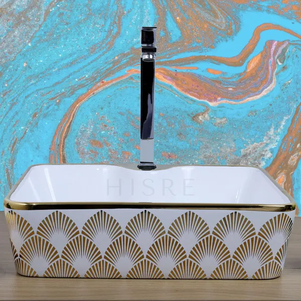 HISRE_White_Gold_Print_Over_Counter_Top_Wash_Basin_Ceramic_Bathroom_Kitchen_Sink_1001B_Table_Top_Basin_(Multicolor)