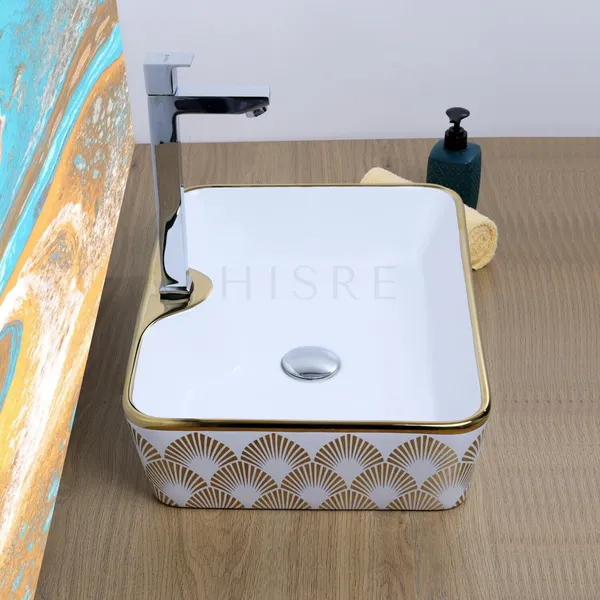 HISRE_White_Gold_Print_Over_Counter_Top_Wash_Basin_Ceramic_Bathroom_Kitchen_Sink_1001B_Table_Top_Basin_(Multicolor)