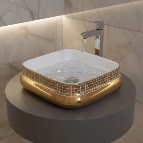 HISRE_Over_Counter_Top_Wash_Basin_|_Ceramic_Bathroom_Kitchen_Sink_18X14X5.5_Inch_3501_Table_Top_Basin_(Gold)