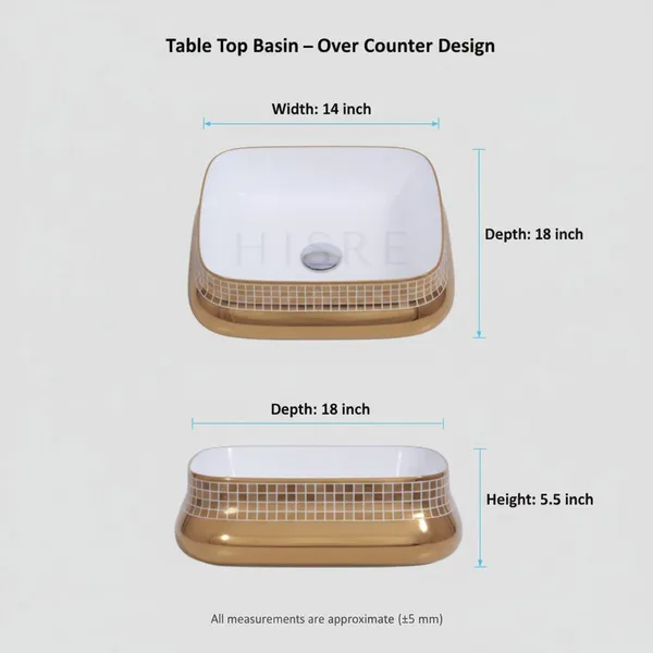 HISRE_Over_Counter_Top_Wash_Basin_|_Ceramic_Bathroom_Kitchen_Sink_18X14X5.5_Inch_3501_Table_Top_Basin_(Gold)