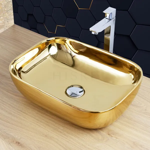 HISRE_Over_Counter_Top_Ceramic_Bathroom_Kitchen_Sink_2306_Table_Top_Basin_(Gold)