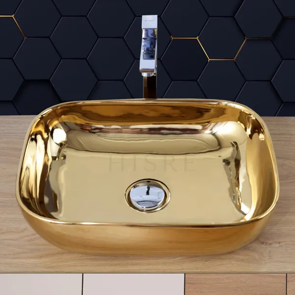 HISRE_Over_Counter_Top_Ceramic_Bathroom_Kitchen_Sink_2306_Table_Top_Basin_(Gold)